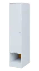 QN 5 - 4STN skříň šatní, 1-dveřová, levá, výsuvné ramínko, 1830x400x600, bílá/žlutá odio